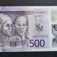 Банкнота. Ямайка. 500 долара. 2022 година. UNC. Полимер., снимка 1 - Нумизматика и бонистика - 41782201