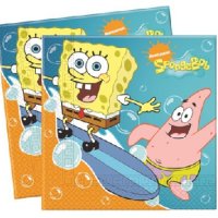 Спондж боб Sponge Bob Спонджбоб SpongeBob 10 парти салфетки за рожден ден, снимка 2 - Други - 20645142
