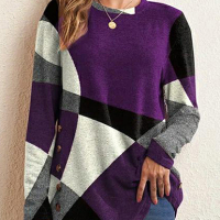 Дамска преходна блуза с геометричен модел, 5цвята , снимка 5 - Блузи с дълъг ръкав и пуловери - 44559855