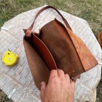 Стара дамска кожена чанта #19, снимка 6 - Антикварни и старинни предмети - 41964618