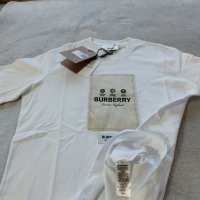 Burberry мъжка тениска фланелка блуза бяла 100% памук у имат унисекс , снимка 5 - Тениски - 40353254