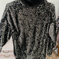 Дамска блуза с паети на размер М, снимка 18 - Блузи с дълъг ръкав и пуловери - 44430958