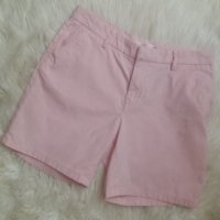 Памучни къси панталонки в много ситно розово-бяло райе, снимка 1 - Къси панталони и бермуди - 41686324