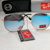 Ray-Ban Hexagonal RB3548 дамски мъжки слънчеви очила унисекс сини огледални, снимка 4 - Слънчеви и диоптрични очила - 41768859