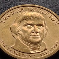 Възпоменателна монета 1 долар THOMAS JEFFERSON 3 президент на САЩ (1801-1809) за КОЛЕКЦИЯ 38039, снимка 6 - Нумизматика и бонистика - 40765336