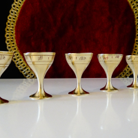 Бронзови чаши за ракия,клетъчен емайл. , снимка 3 - Антикварни и старинни предмети - 36302610