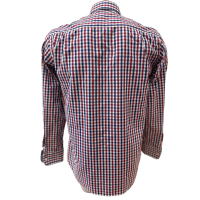 Мъжка риза PAUL&SHARK размер M дълъг ръкав червено каре, снимка 4 - Ризи - 44589863
