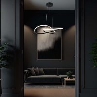 LED Полилей 20W Черен Топло Бяла Светлина, снимка 6 - Полилеи - 41395097