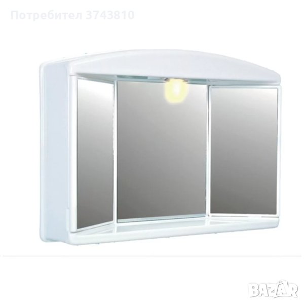 Шкаф за баня с етажерка и огледало с осветление. , снимка 1