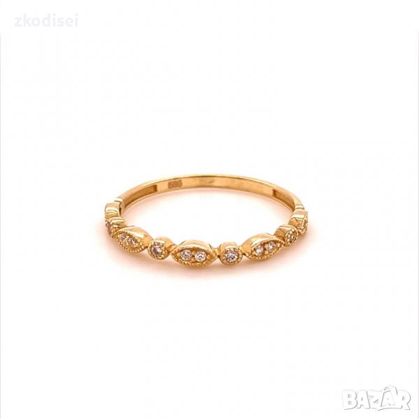Златен дамски пръстен 1,23гр. размер:56 14кр. проба:585 модел:14285-3, снимка 1