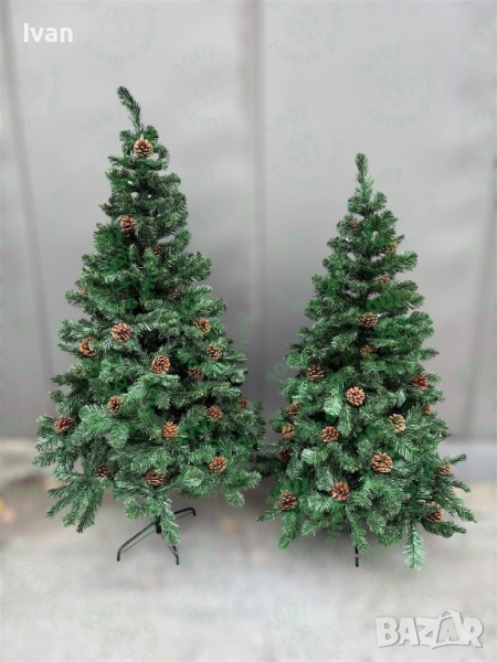 Коледна елха Виена Дебел клон с шишарки, снимка 1