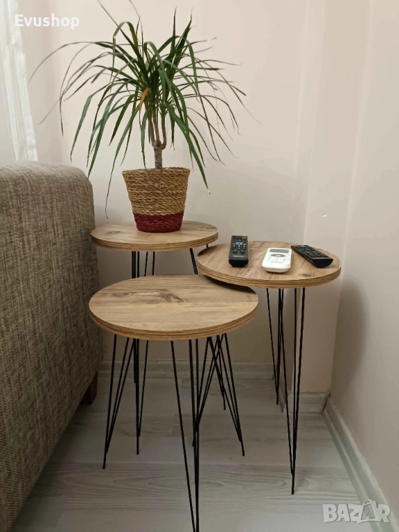 Модерен Комплект от 3 Маси – 35x35 см, снимка 1