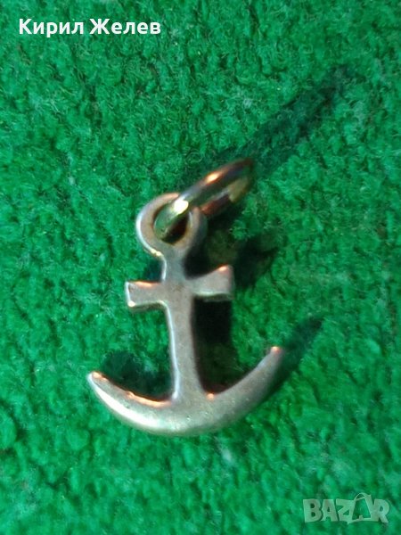 СТАРА СРЕБЪРНА или ПОСРЕБРЕНА КОТВИЧКА ФИГУРАЛЕН МЕДАЛЬОН МОРСКА ТЕМАТИКА СТОМАНЕНА ХАЛКИЧКА 25793, снимка 1
