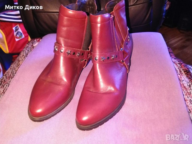 Kookai Австралия маркови рокерски боти естествена кожа реален № 39 стелка 245мм, снимка 1