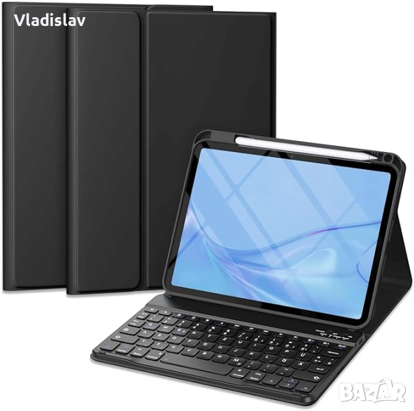 Vobafe калъф с клавиатура за iPad 11/10 поколение (2025/2022, 10.9/11 инча), снимка 1