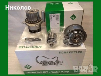 Комплект INA с ремък, 2 ролки и водна помпа за VW-AUDI-SEAT-SKODA 1.9 TDi/ 2.0 SDi/ 1.4 Tdi, снимка 1