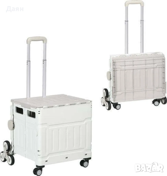 Сгъваема пазарска количка HOMCOM с телескопична дръжка , снимка 1