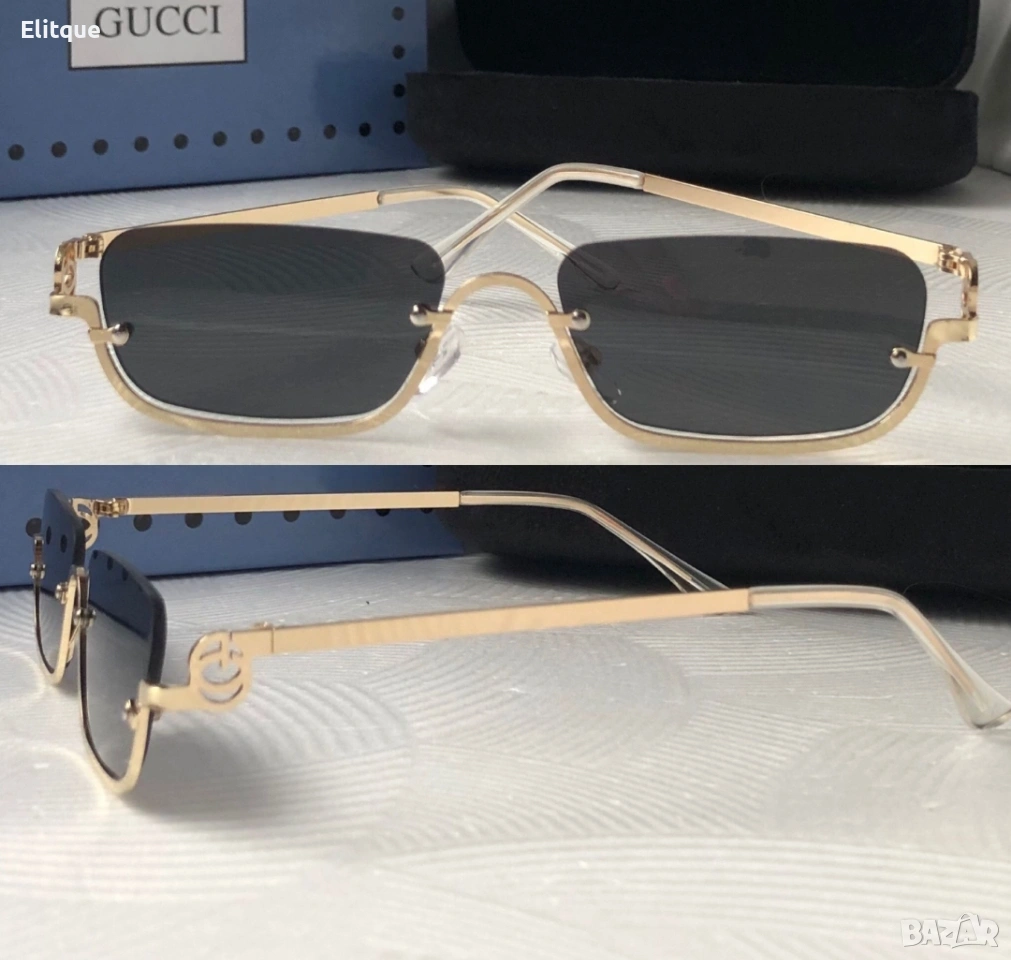 очила с черен обикновен калъф и ув защита Gucci, снимка 1
