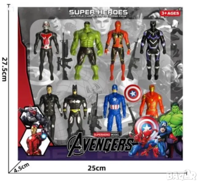 Голям комплект 8 броя фигурки Avengers Spiderman, фигурки Непобедимите, снимка 1