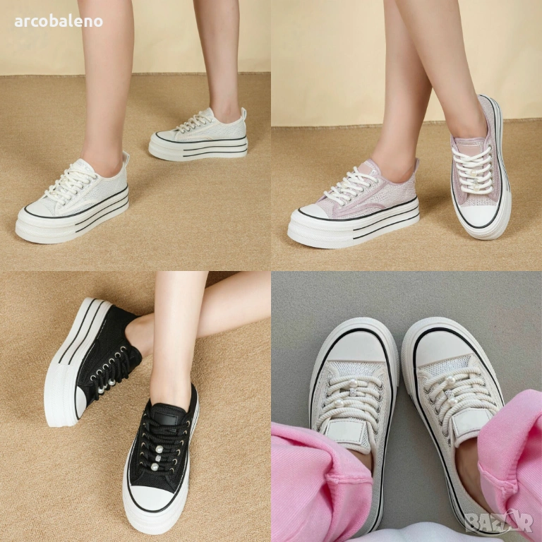 Дамски ниски маратонки, 4цвята , снимка 1