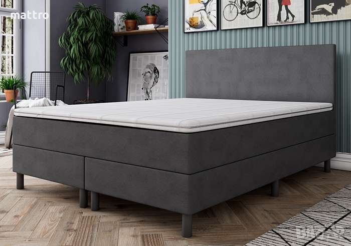 (-49%) Легло Боксспринг Рива Graphite с БЕЗПЛАТНА доставка в цялата страна!, снимка 1