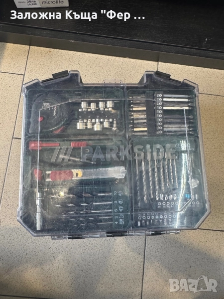 Комплект винтоверт и ъглошлайф Parkside, снимка 1