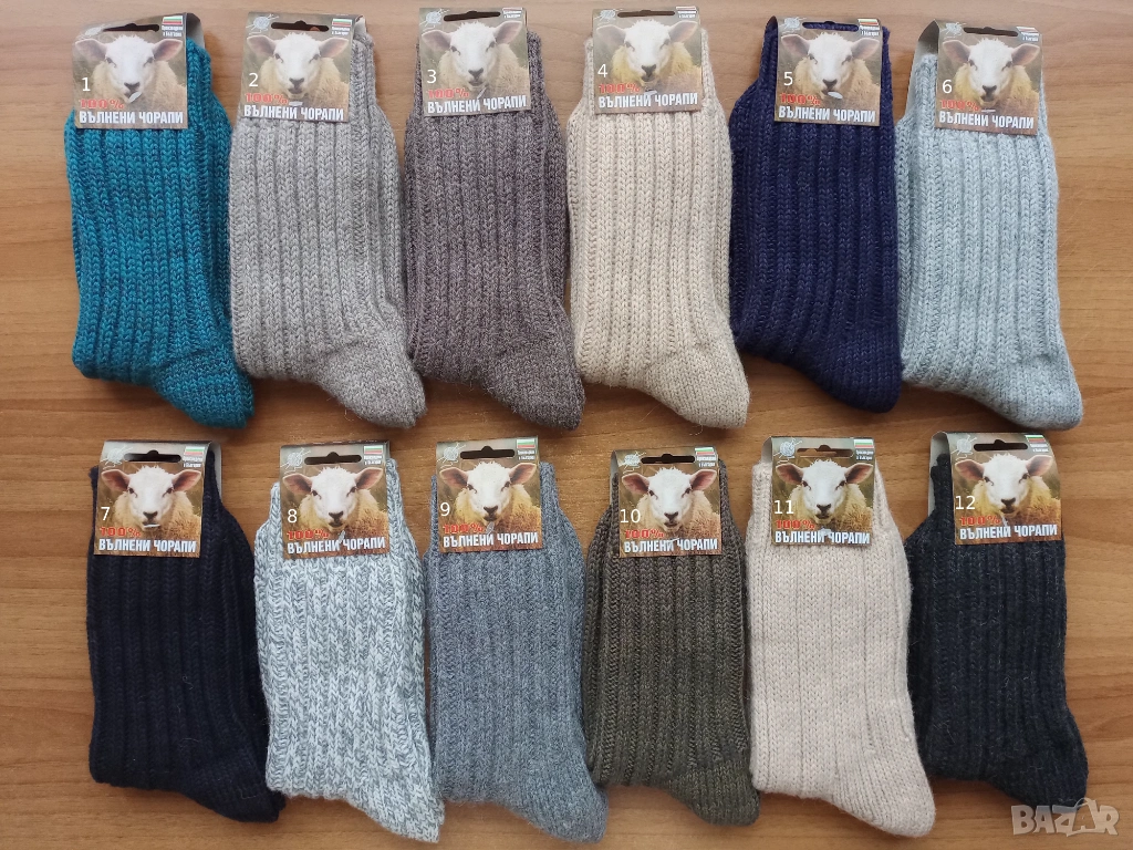 Дебели Вълнени Чорапи от 100% Вълна – Топли Зимни Чорапи, снимка 1