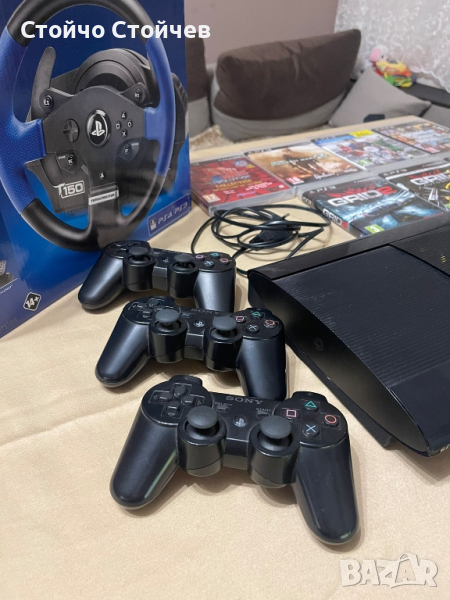 Playstation 3 super slim + волан Thrustmaster T150
, снимка 1