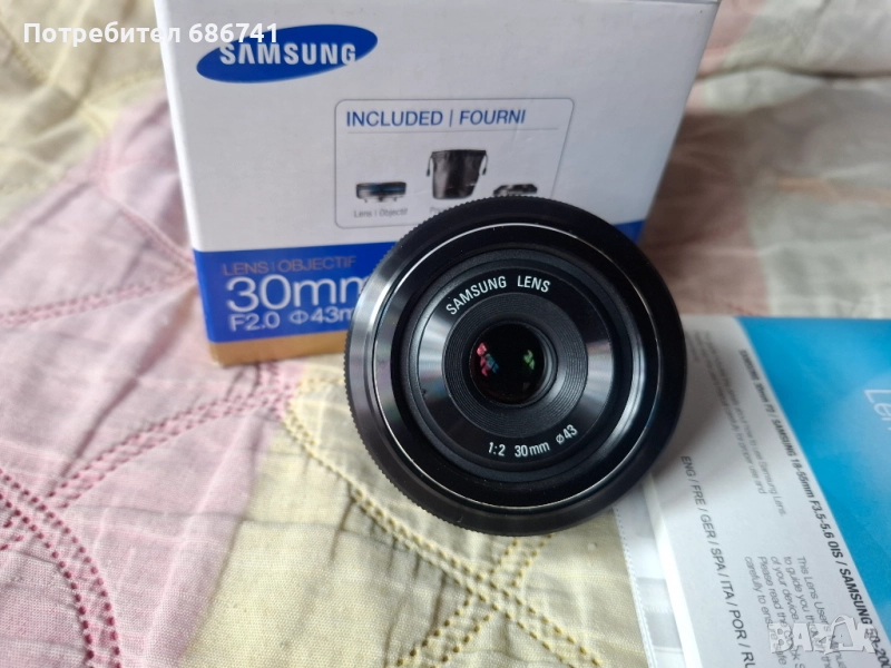 Обектив Samsung nx 30mm 1:2 тип палачинка, снимка 1