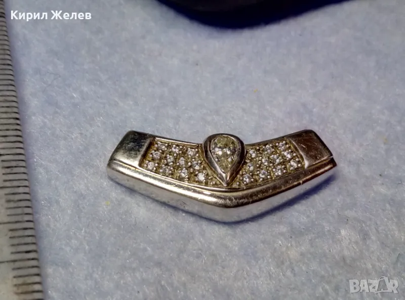 CANISA 925 ШАРМАНТЕН СКЪПОЦЕНЕН СРЕБЪРЕН ПЕНДАНТ РОДИРАНО СРЕБРО 925 с ПРЕКРАСНИ ЦИРКОНИ 60351, снимка 1