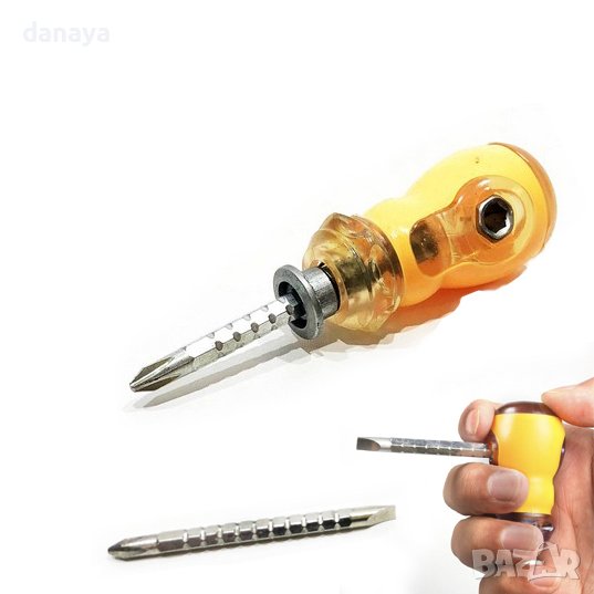 3736 отверка комбинирана права и кръстата отвертка със сменяща се част, снимка 1