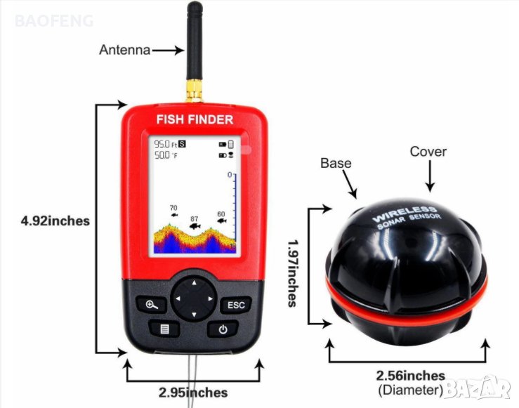 *Промо Нови Fish Finder XJ-01 Ultra безжичен ехолог Сонар за откриване на рибни пасажи гаранция 12м, снимка 1