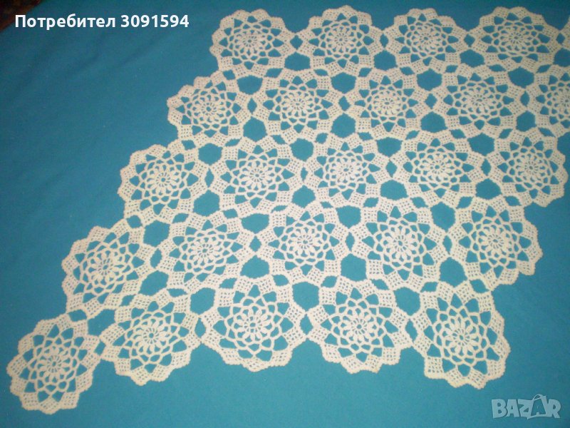 Ретро плетена на една кука покривка цвякт капучино, снимка 1