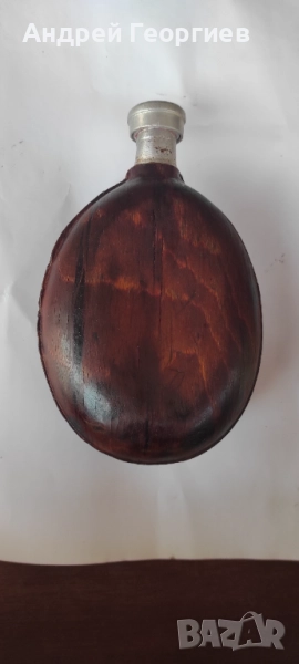 Манерка - алуминиева с дървен обков, снимка 1