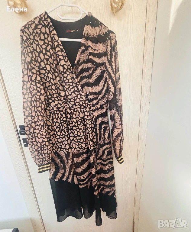 Рокля в черно и златисто, снимка 1