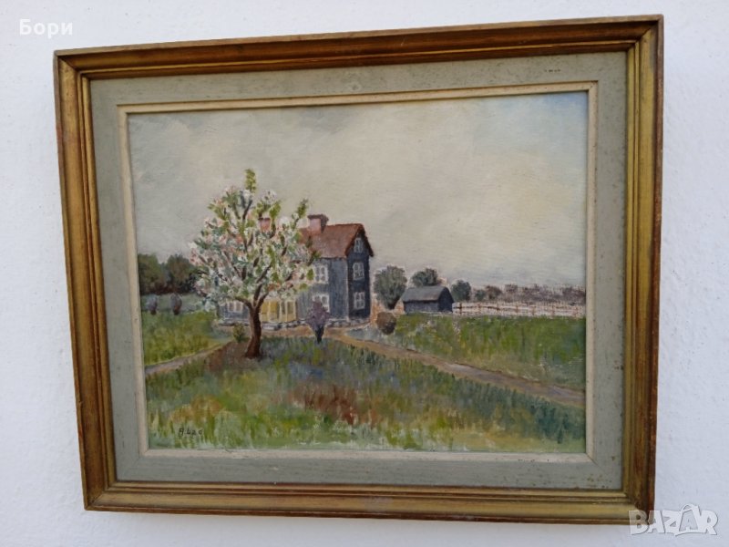 Стара картина платно/подписана/маслени бои /2, снимка 1