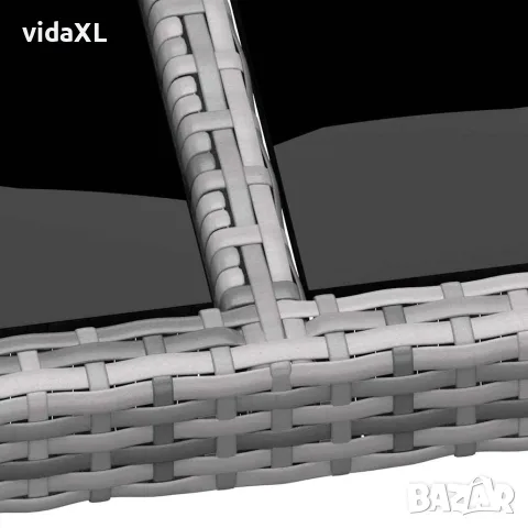 vidaXL Градински трапезен комплект 11 части полиратан сив, снимка 7 - Градински мебели, декорация  - 56146579