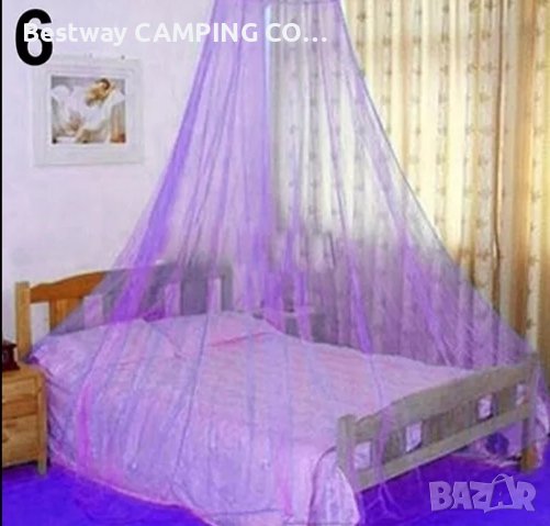 Балдахин, нова стока тюл с обръч и кукичка против комари, мухи, буболечки и др, за двойно легло, снимка 8 - Къмпинг мебели - 41044410