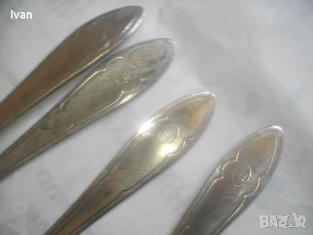 4 броя НОВИ БЪЛГАРСКИ СОЦ ЛЪЖИЦИ ГОЛЕМИ КАЛАЙДИСАНИ 1973 година, снимка 15 - Прибори за хранене, готвене и сервиране - 50967531