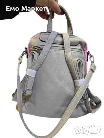 Компактна дамска раница с пъстър дизайн от еко материал, снимка 2 - Раници - 50177042
