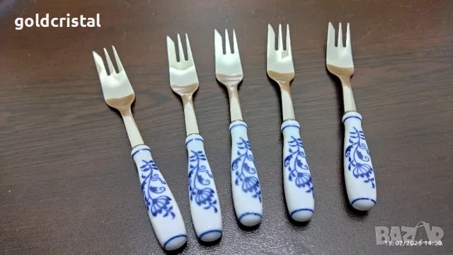 ретро немски вилички с порцелан , снимка 4 - Антикварни и старинни предмети - 49144677