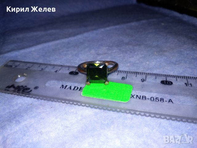 СТАР СКЪПОЦЕНЕН МЕДЕН ПРЪСТЕН с РЯДЪК ЮВЕЛИРНО ФАСЕТИРАН КРАСИВ КАМЪК СИНЬО-ЗЕЛЕН ОЛИВИН 37005, снимка 14 - Антикварни и старинни предмети - 39748149
