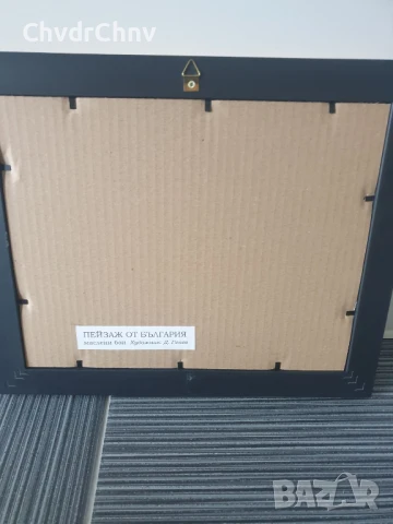 Димитър Генев 33x27см/малка българска картина масло върху платно/морски пейзаж/рибарски лодки-колиба, снимка 7 - Картини - 51153042