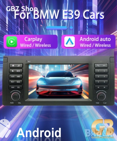 Мултимедия за BMW 5 E39 и BMW X5 E53 2Din 7-инчa *Android|Carplay | Bluetooth |GPS навигация |