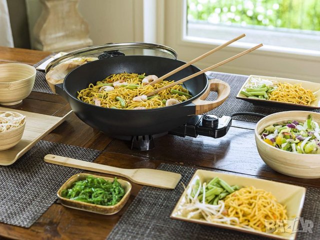 Електрически уок Bestron Asia Lounge AEW100AS XL 1500 W 5L, снимка 4 - Печки, фурни - 41100802