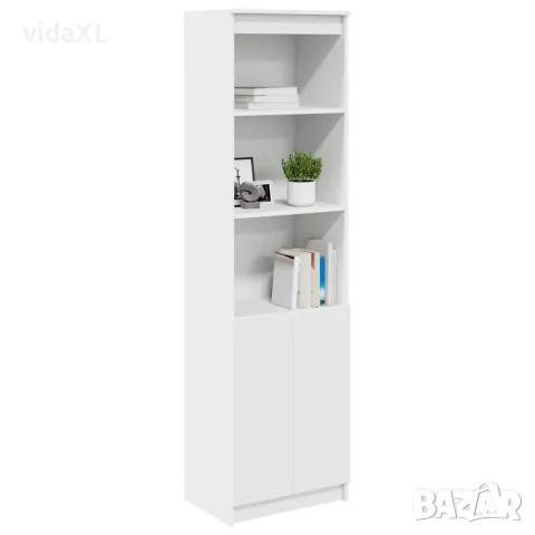 vidaXL Висок шкаф, бял, 50x35x180 cм инженерно дърво, снимка 4 - Бюфети - 56147044