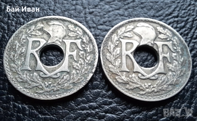 Стара монета 10 сантима 1922 г. и 1924 г. Франция - красавици !, снимка 12 - Нумизматика и бонистика - 42197936