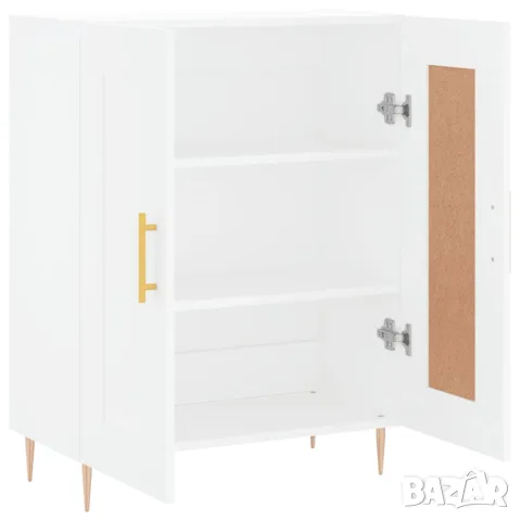 vidaXL Сайдборд, бял, 69,5x34x90 см, инженерно дърво, снимка 6 - Бюфети - 56147918