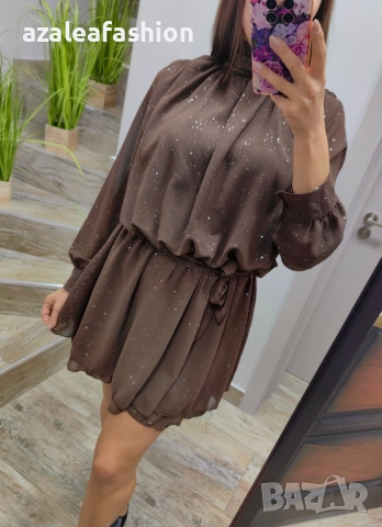 Рокля с бляскави частички , снимка 4 - Рокли - 52704728