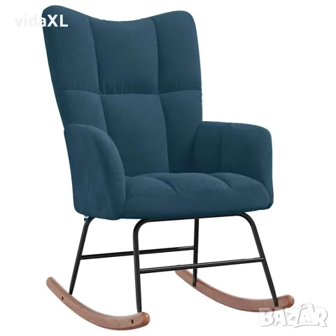 vidaXL Люлеещ стол, син, кадифе
